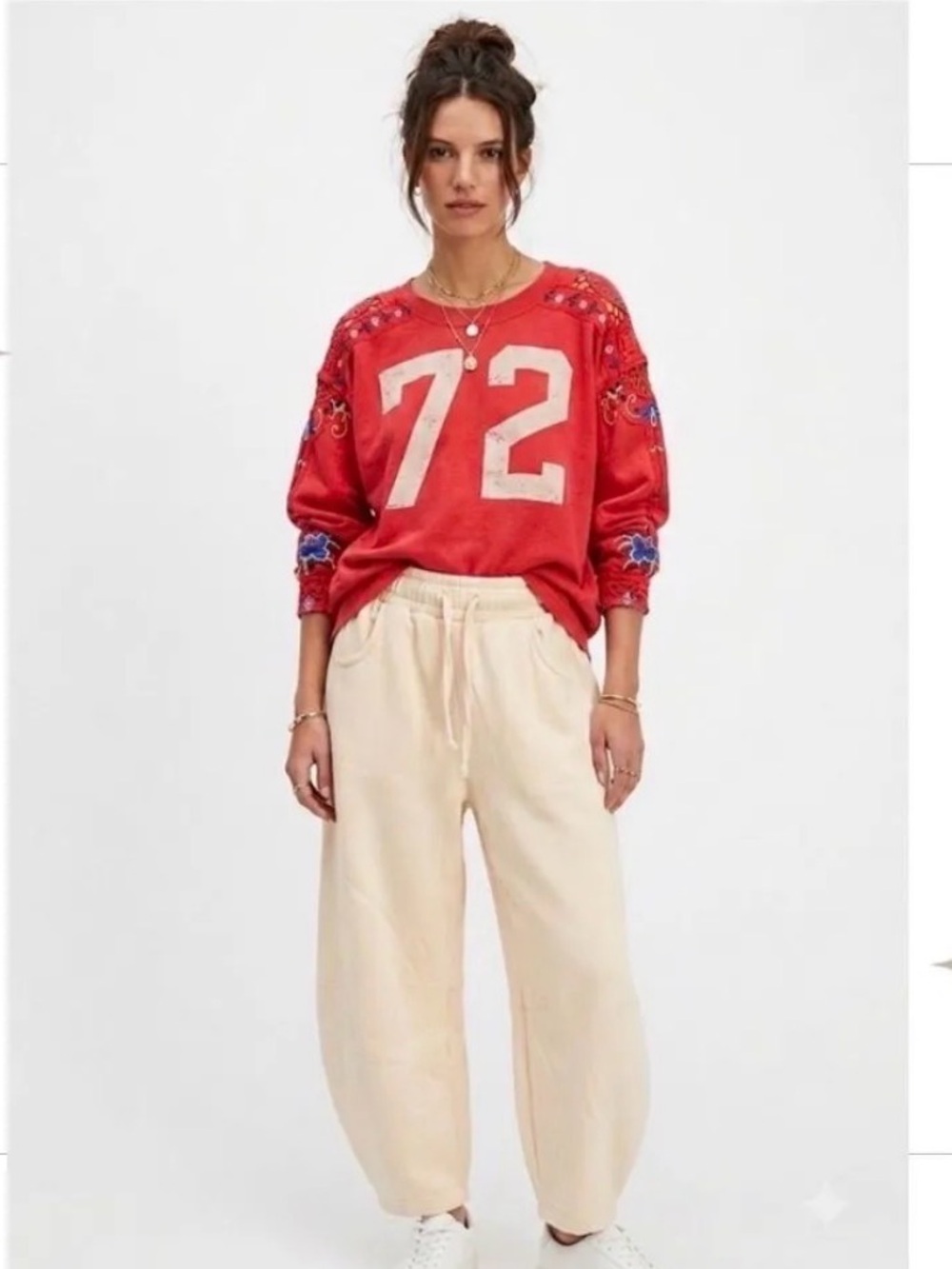 New zenana barrel sweatpants cream small medium large